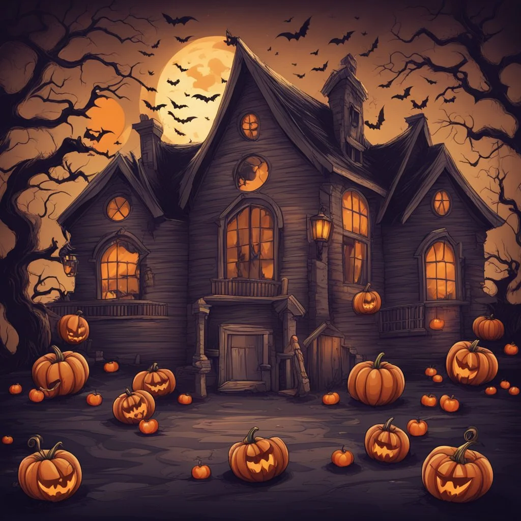 Background for an old school in Halloween style