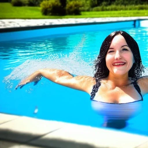 Adorable Woman in a pool