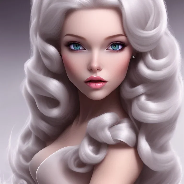 Snow white, beautiful, soft, long straight blonde hair