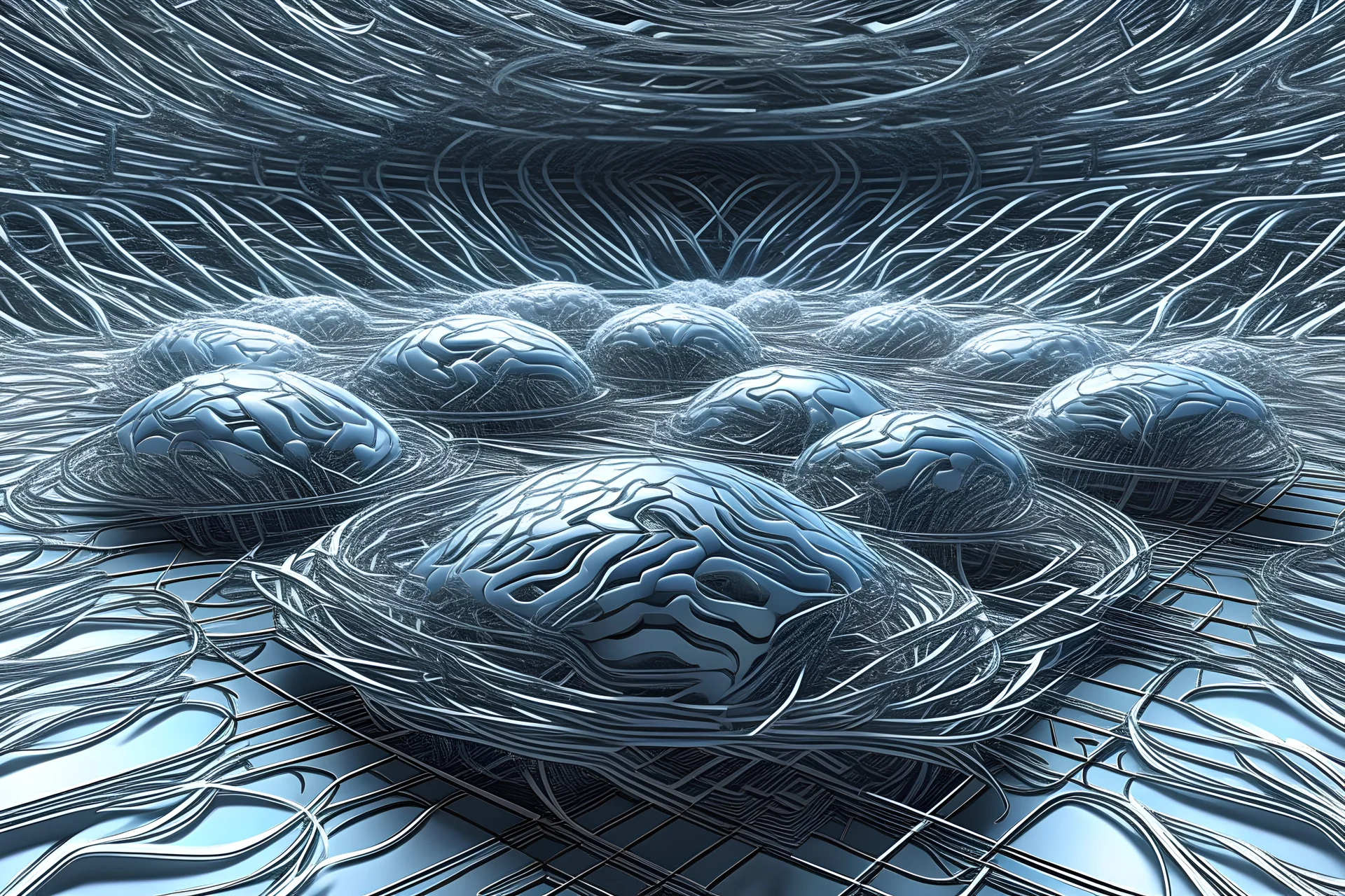 futuristic arena, brain neurons, low detail