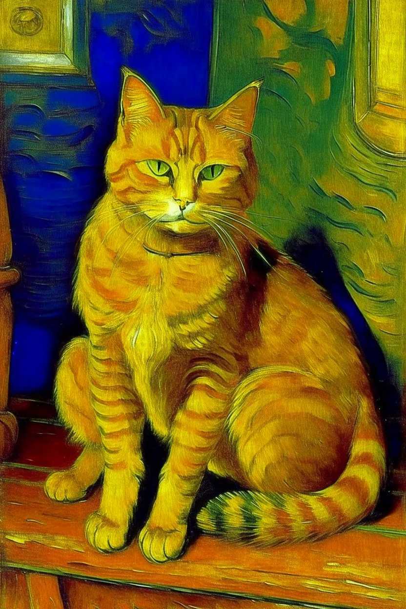 Portrait of a cat by Van Gogh