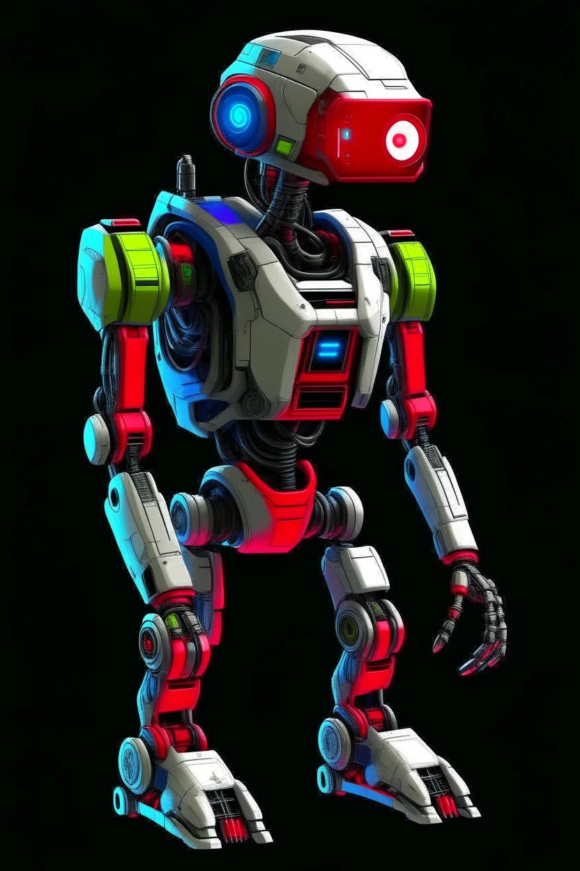 robot , neon, techno