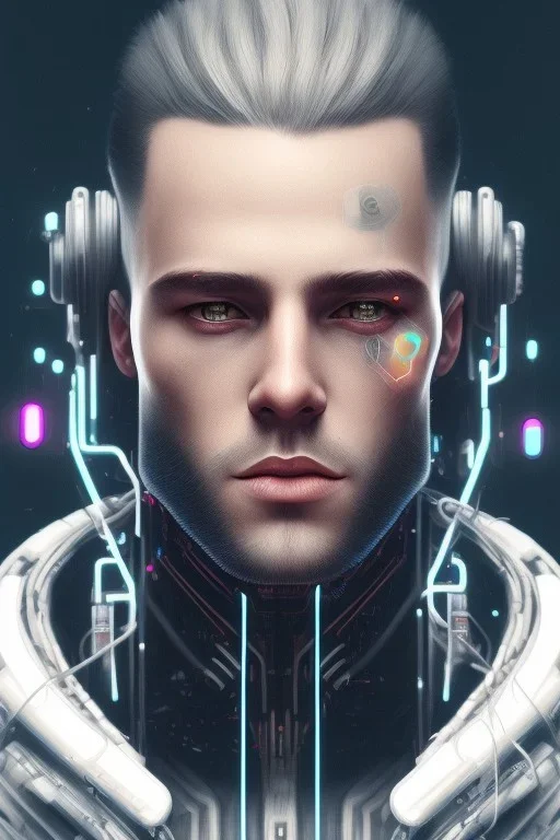 cyberpunk, head, men, portrai