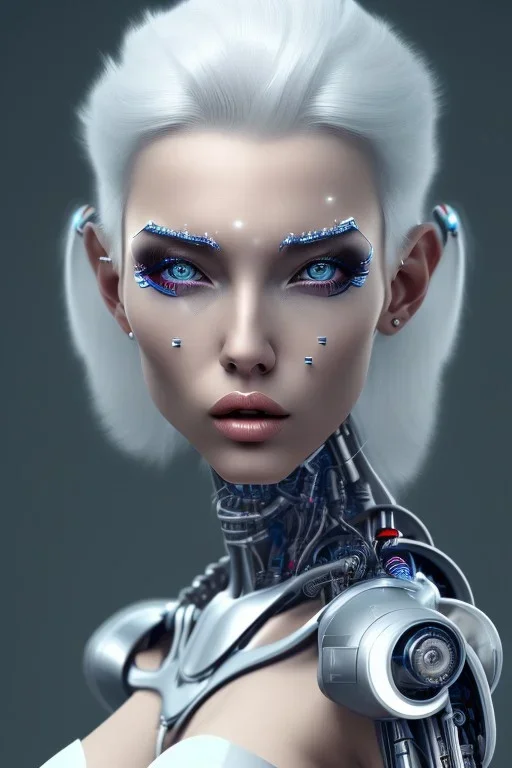 cyborg, white hair, sexy, perfekt, real, dream