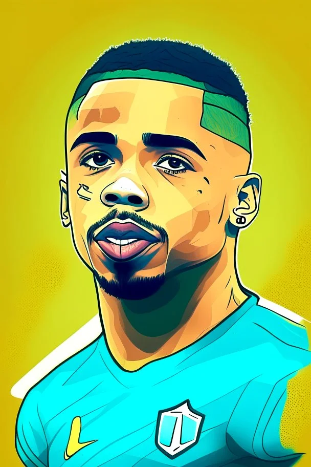 Gabriel Jesus Brazilian football player ,cartoon d2