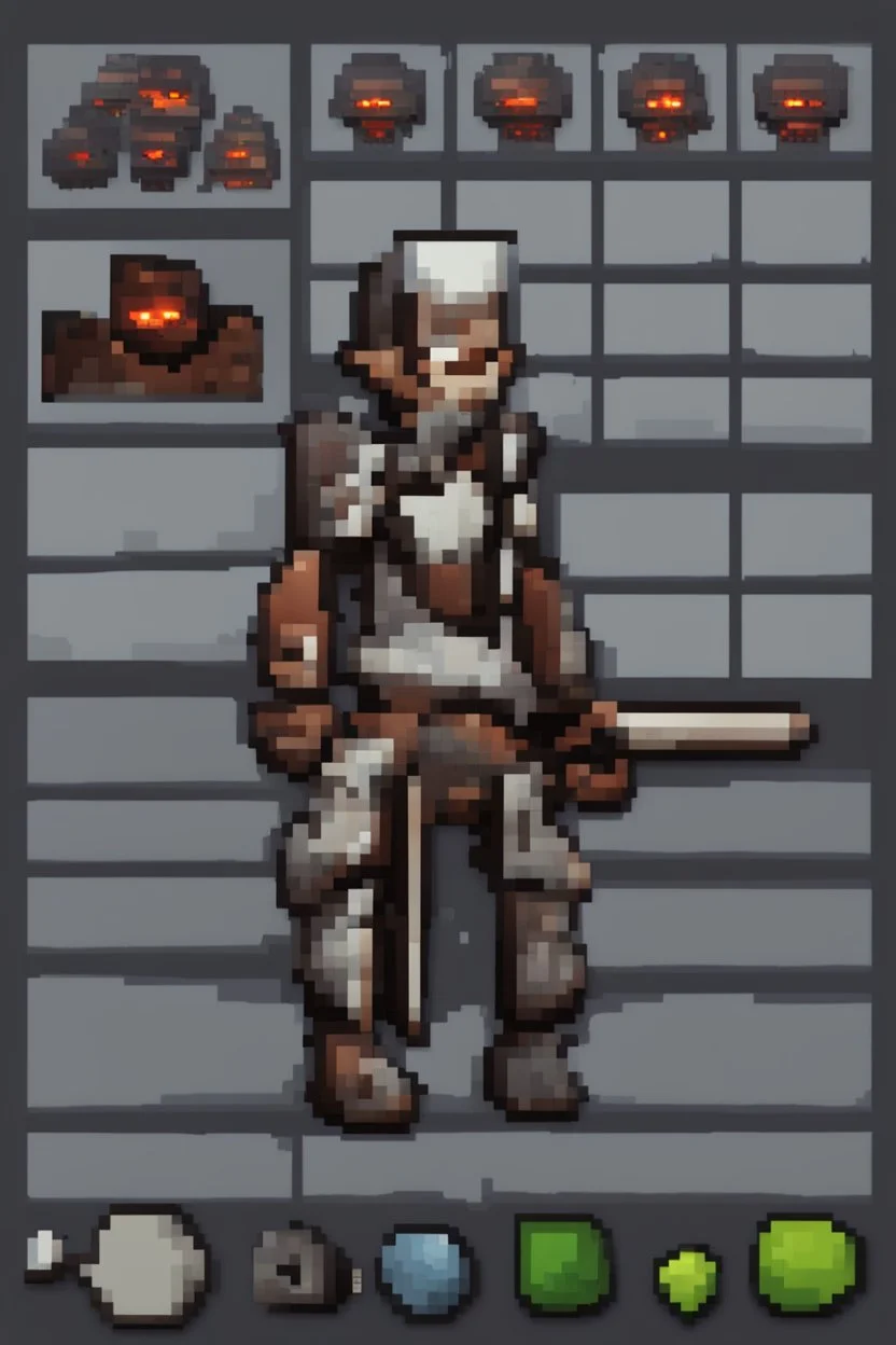 pixel undead sprite for pixel game side view idle. --ar 9:16