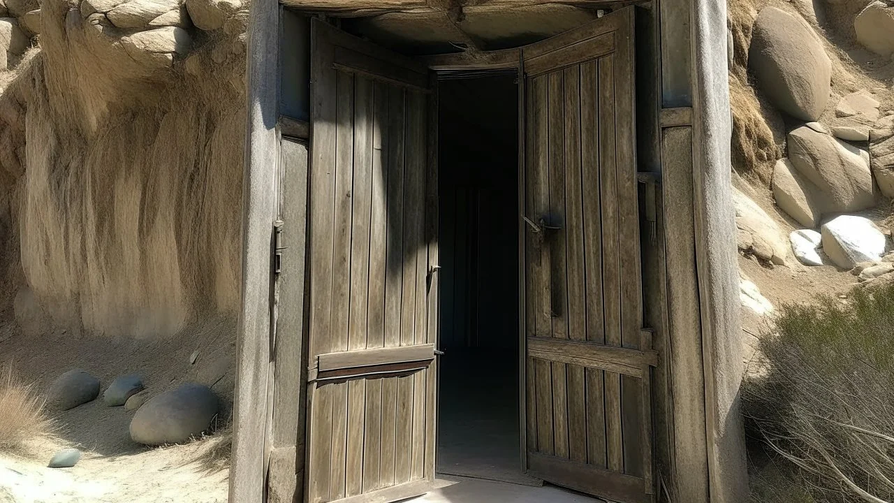 huge door in side mountain