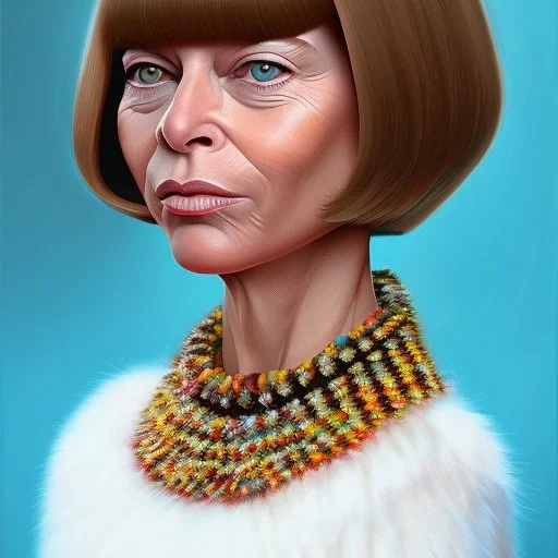 anna wintour, lego, oil painting