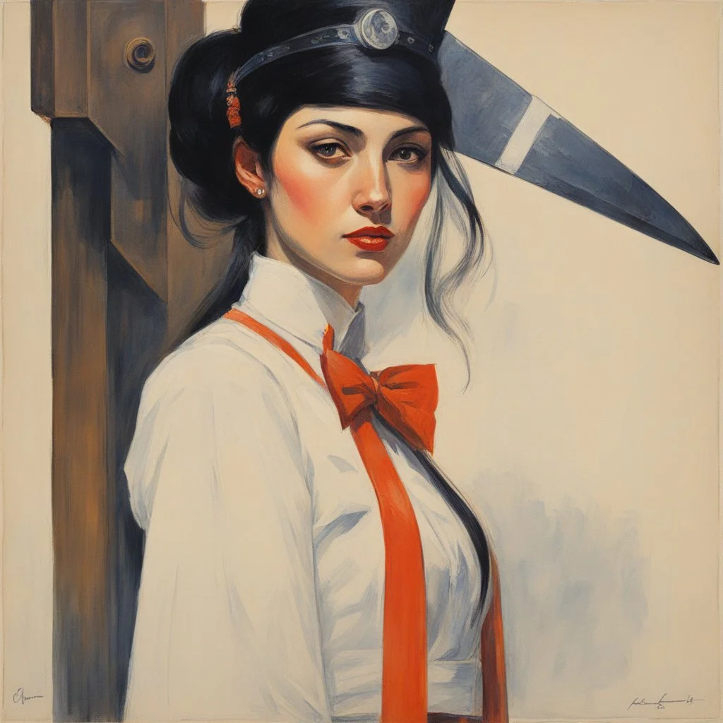 [art by kupka] The axe is for cutting down people. - Carlina Garibaldi, Librarian of Leng