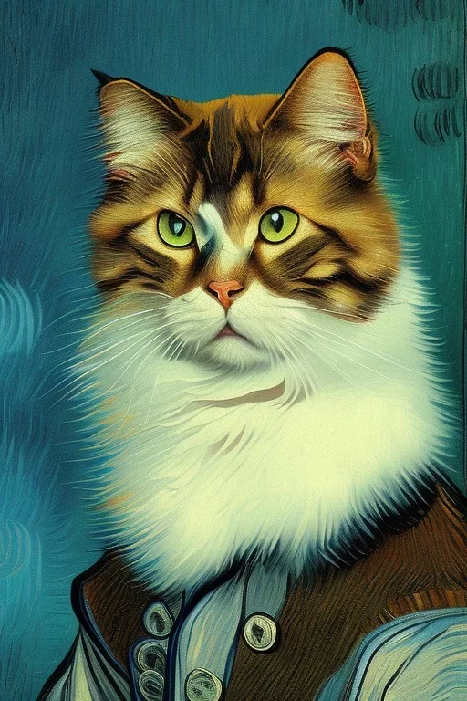 Portrait of a cat by Van Gogh