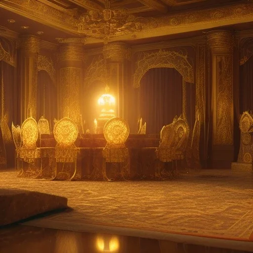 Camelot room, dark, lonely king, candle light, LCD tv, 16k quality, hyper realistic, 3d render, dramatic lighting, octane render, volumetric lighting