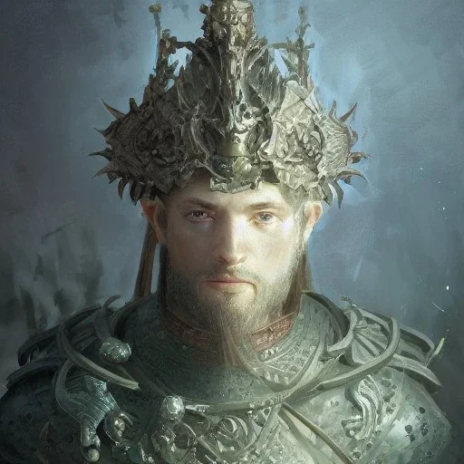 Insanely detailed photograph of an “portrait of an D&D fighter wearing a ivy colored medium armor”, intricate calvary hat, stern clear face and hyperdetailed painting by Ismail Inceoglu Huang Guangjian and Dan Witz CGSociety ZBrush Central fantasy art album cover art,8K, hdr, epic, mysterious, ominous, hands focused on a glowing D20, jewelry, motivated