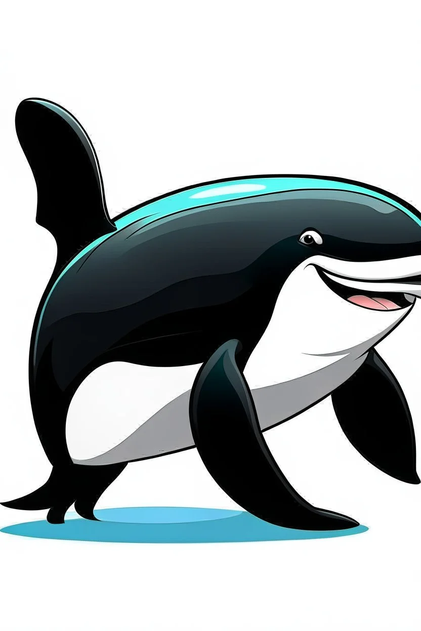 cartoon orca standing