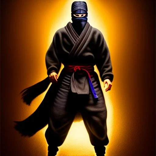 Ultra detailed fullbody Portrait in oil on canvas of Ninja Shinobi, extremely detailed digital painting, extremely detailed face,crystal clear Big Glowing eyes, mystical colors ,perfectly centered image, perfect composition, rim light, beautiful lighting, 8k, stunning scene, raytracing, anatomically correct, in the style of robert e howard and Ken Kelley and Ohrai Noriyoshi and Simon Bisley and tomzj1