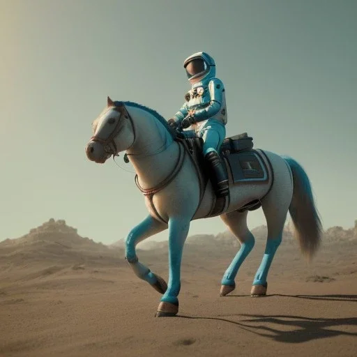 Riding horse astronaut Jupiter, Wes Anderson Lut, unreal engine 5, octan render