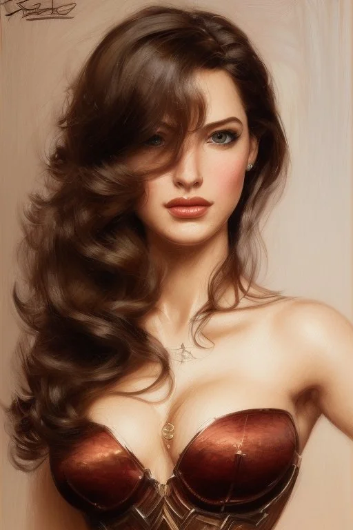 full body frame ,art by Ralph Horsley, masterpiece, portrait of a young eropean woman, aristocratic beautiful woman, beautiful face, perfect symmetric eyes, proportional face, waist-length, brown-haired, beautiful face. brown eyes, sparkling eyes, as realistic as possible, detailed portrait, watercolor sketch in the style of Marc Silvestri and Jody Bergsma, consistent approach, fine details, saturated paper, atmospheric, bright tones