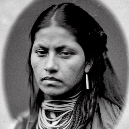 sepia close-up of female mexican outlaw wearing a gunbelt on waist and rows of bullets across chest, long black wavy hair, beautiful face, 1800s, 8k, high-quality, ultra-fine detail,