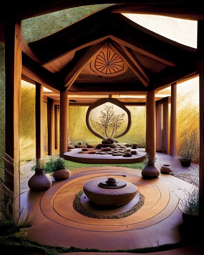 Enter the grounded pavilion, where the atmosphere resonates with the essence of the root chakra. Earthy tones envelop the air, instilling a sense of stability and security. The energy feels solid. A gentle breeze carries the scent of damp earth, grounding you in the present moment. Within this nurturing sanctuary, a deep connection to the physical realm is fostered. Embrace the calming atmosphere,