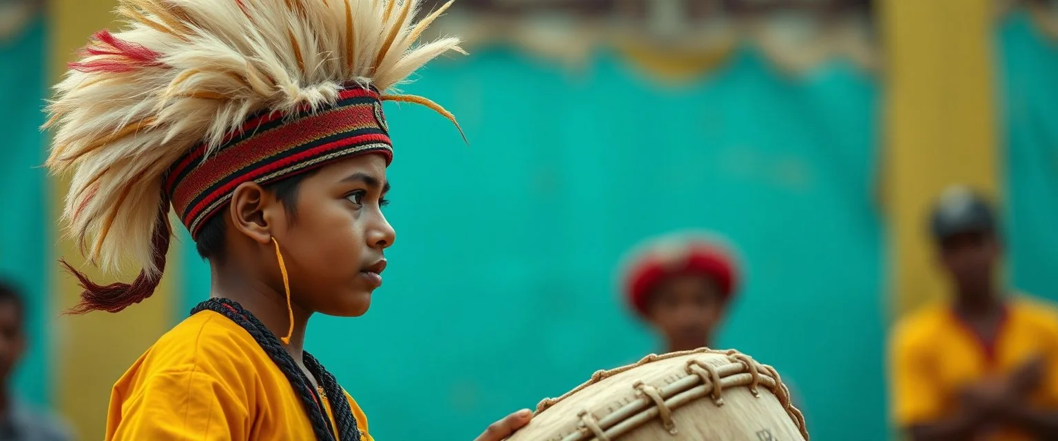 maga hat boy facing the indian drummer like in the press