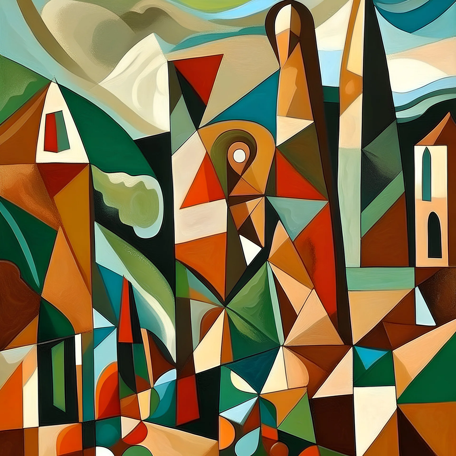 picasso cubism landscape browns