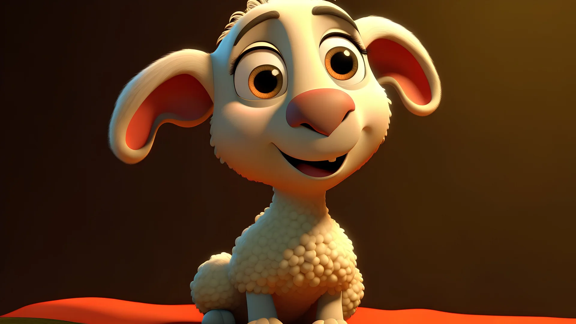 Generate A pixar style lamb for coloing book