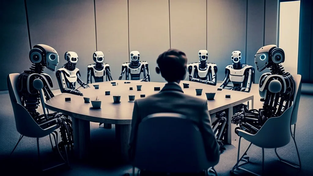 Artificial Intelligence anonymous 12-step support group meeting