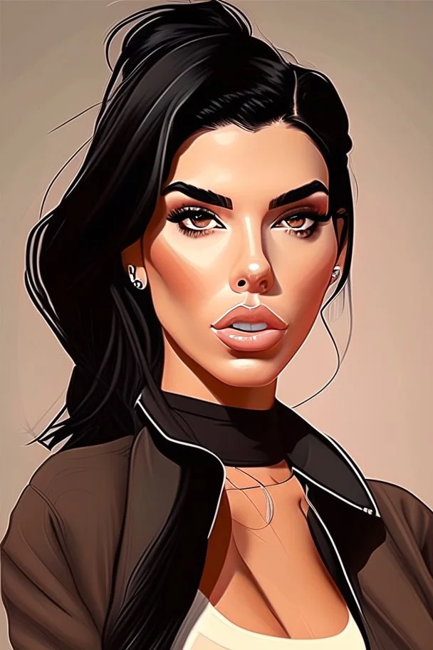 Georgina Rodriguez A fashion model cartoon 2d