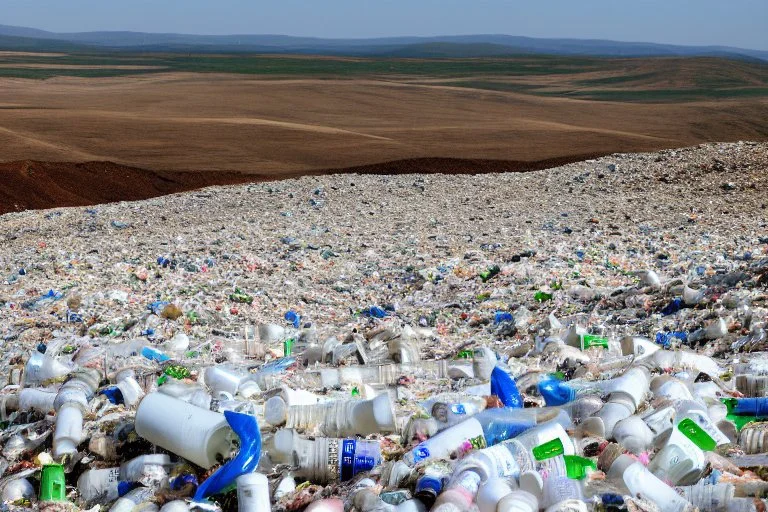 A photo of a landfill or waste disposal site to represent the issue of non-recyclable filters.