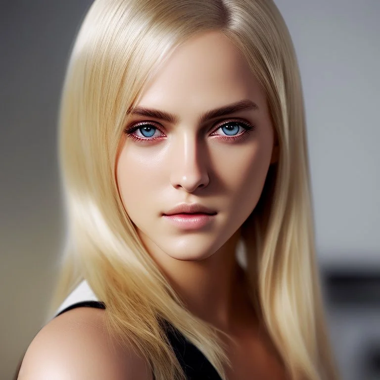 Photorealistic close-up of a beautiful blonde ninja