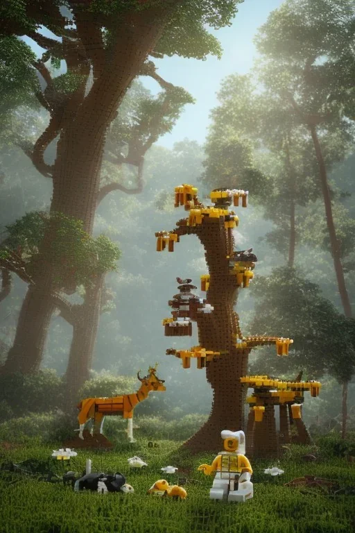 lego tree forest animals children