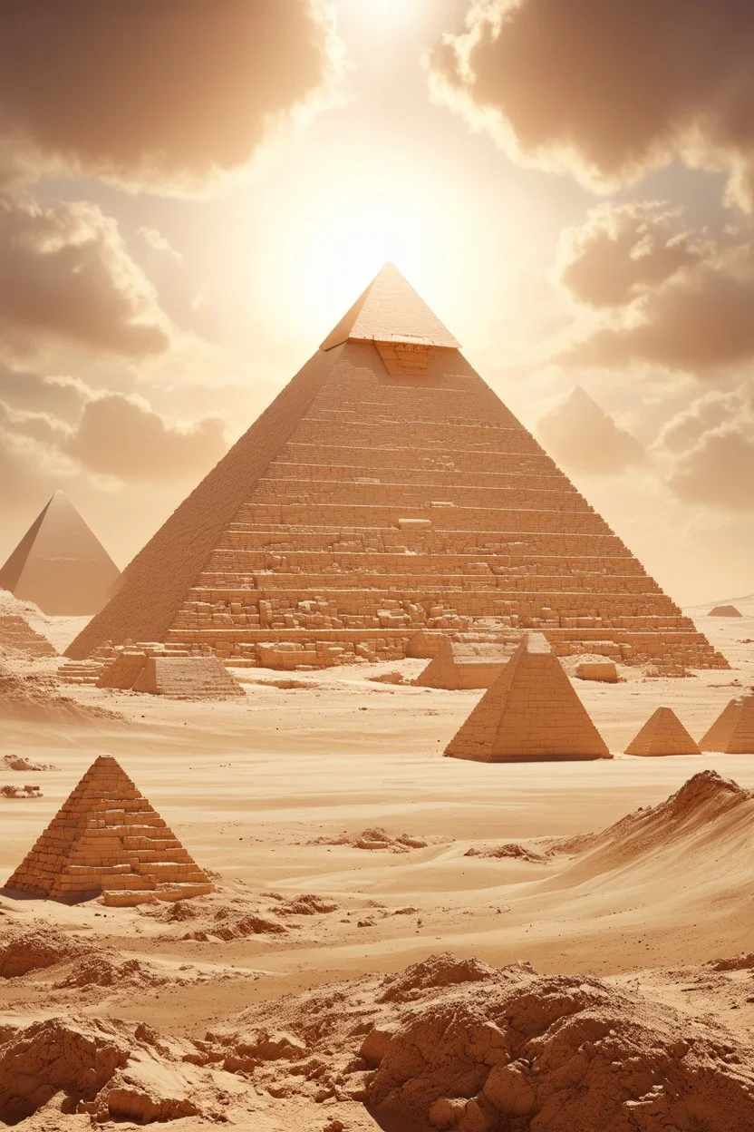 Aliens building the pyramids, using futuristic technology