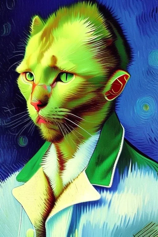 Portrait of a cat by Van Gogh