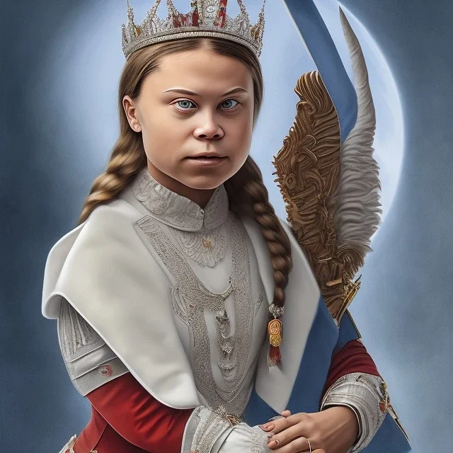 portrait of Greta Thunberg as the queen