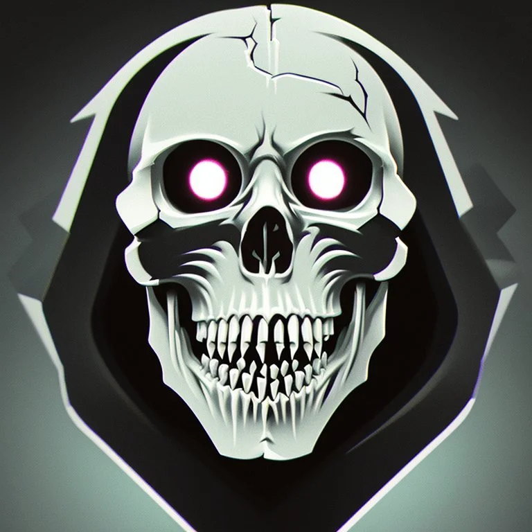 minimalistic cyberpunk demon skull logo