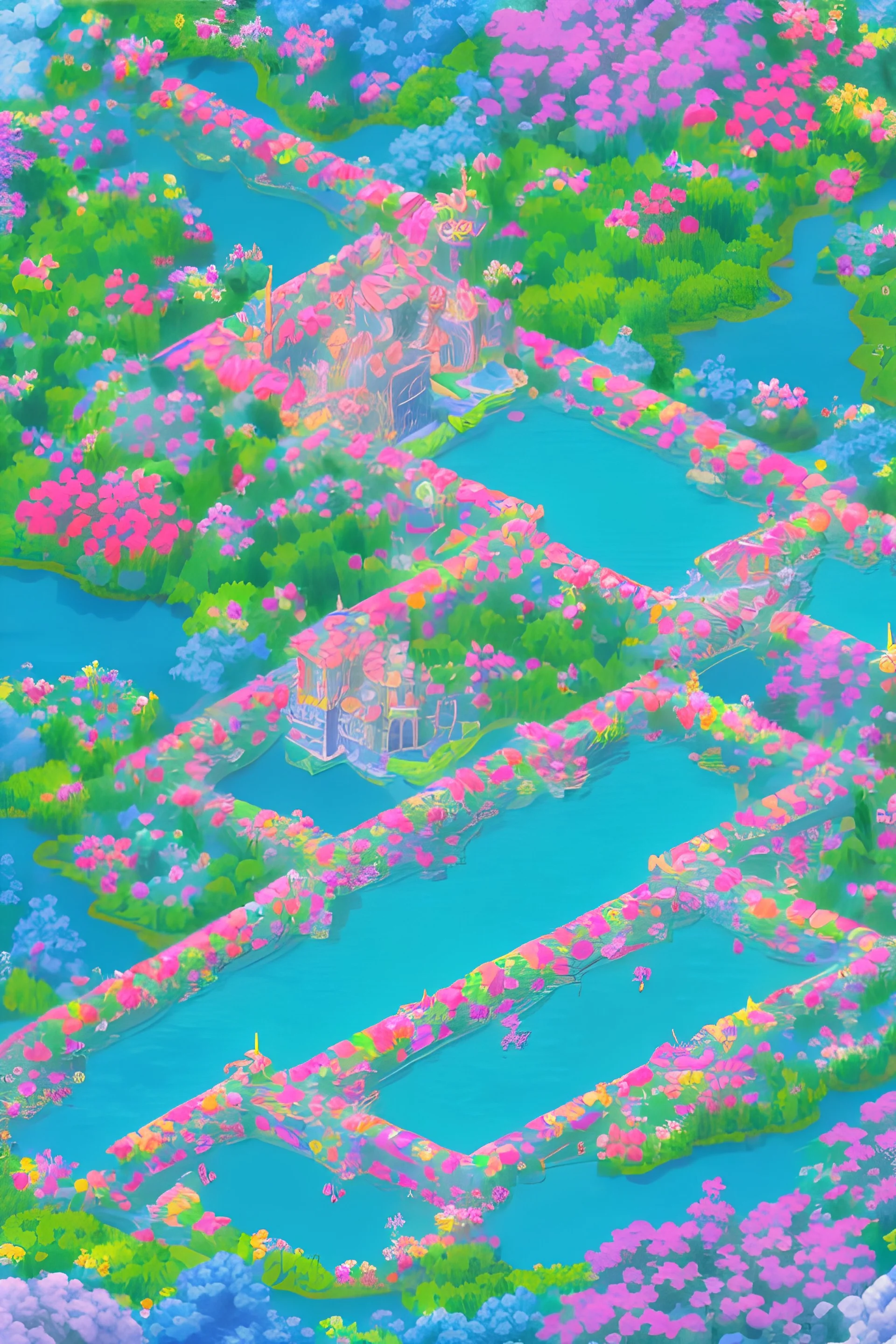 castle, fantasy land, unicorn, Beautiful , deesse, flower border, flowers, happy cosmic, bright colors,, very blue, pink, gold, jewels, realistic, photo real, clear smiling background, beautiful highly detailed, high contrast, high definition, unreal engine 5, extremely sharp detail, light effect, sunny light background