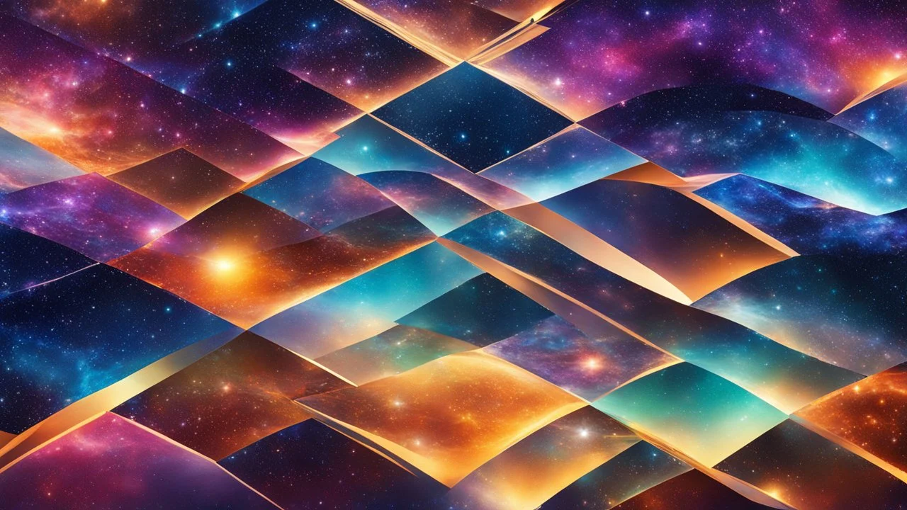 21994, geometric environment, exquisite beauty, fantasy world, luminous 3D tessellations, galaxy, beautiful composition, exquisite detail, 135mm lens