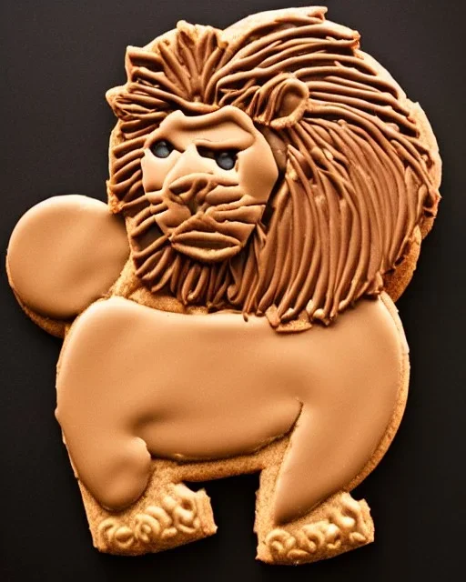 Lion model made of Chocolate biscuits