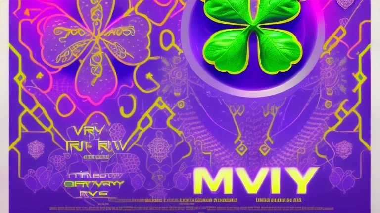 rave poster with Four-leaf clover text area