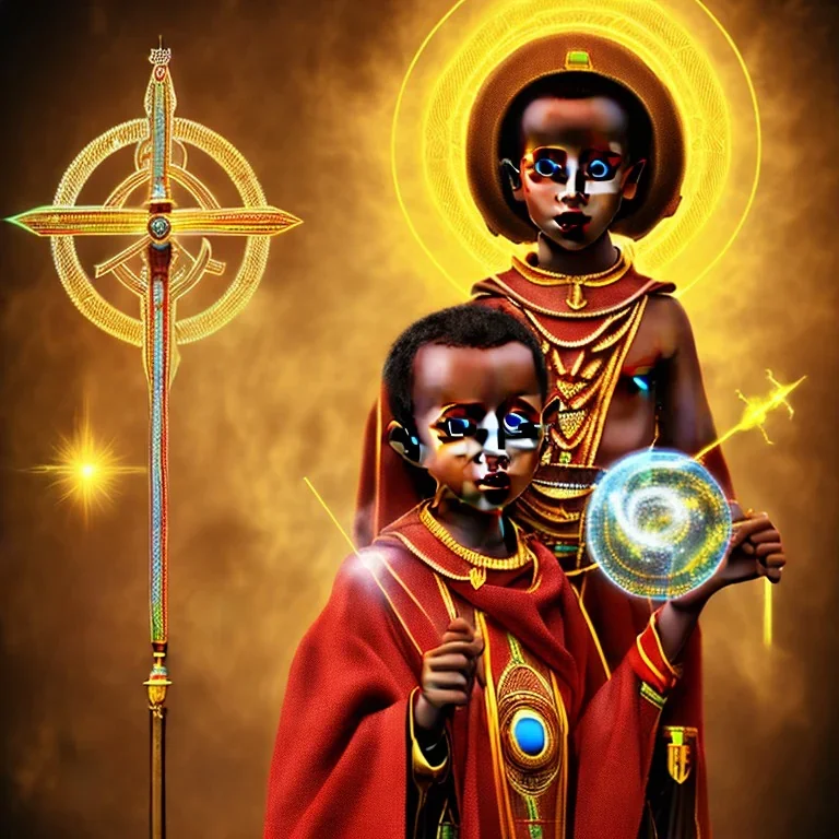 photo, Ethiopian Orthodox child wizard, lasers