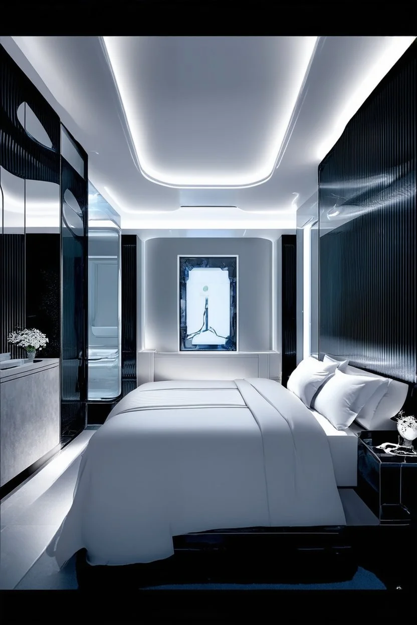 Futuristic interior design for 2035, luxury, chic and elegant