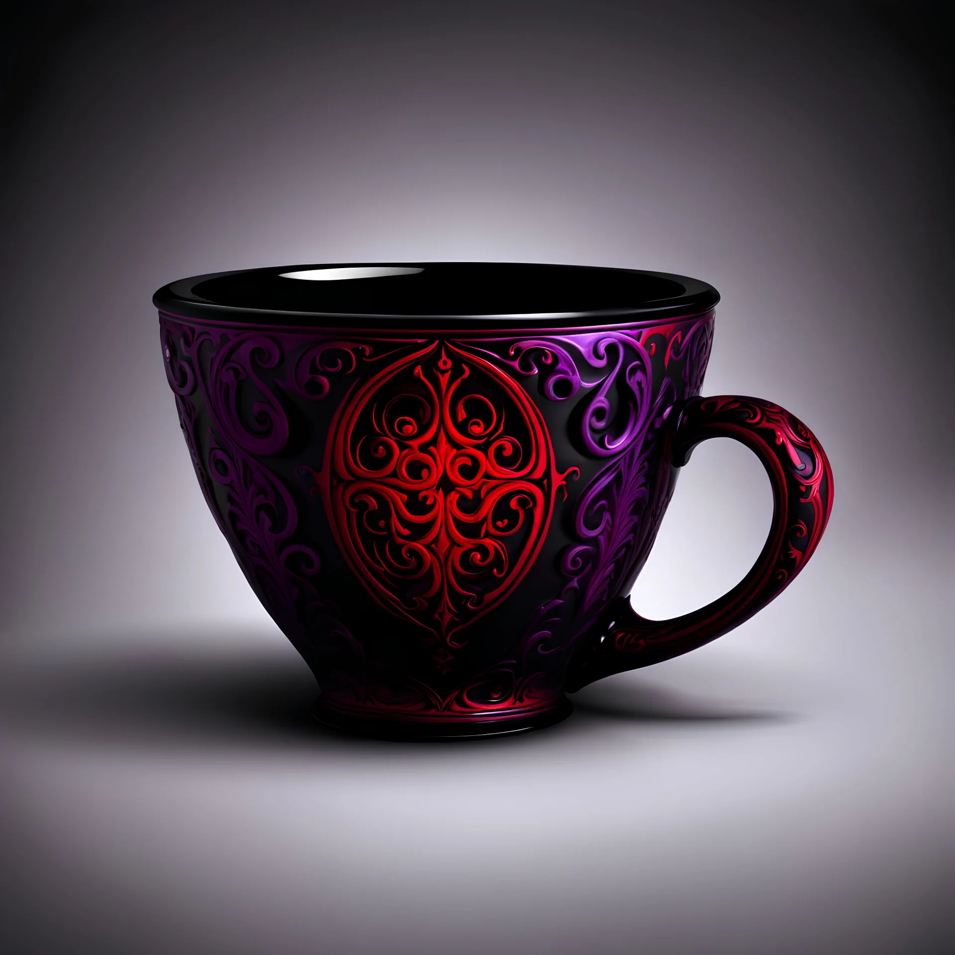 cup, red black and purple, gothic, darkness