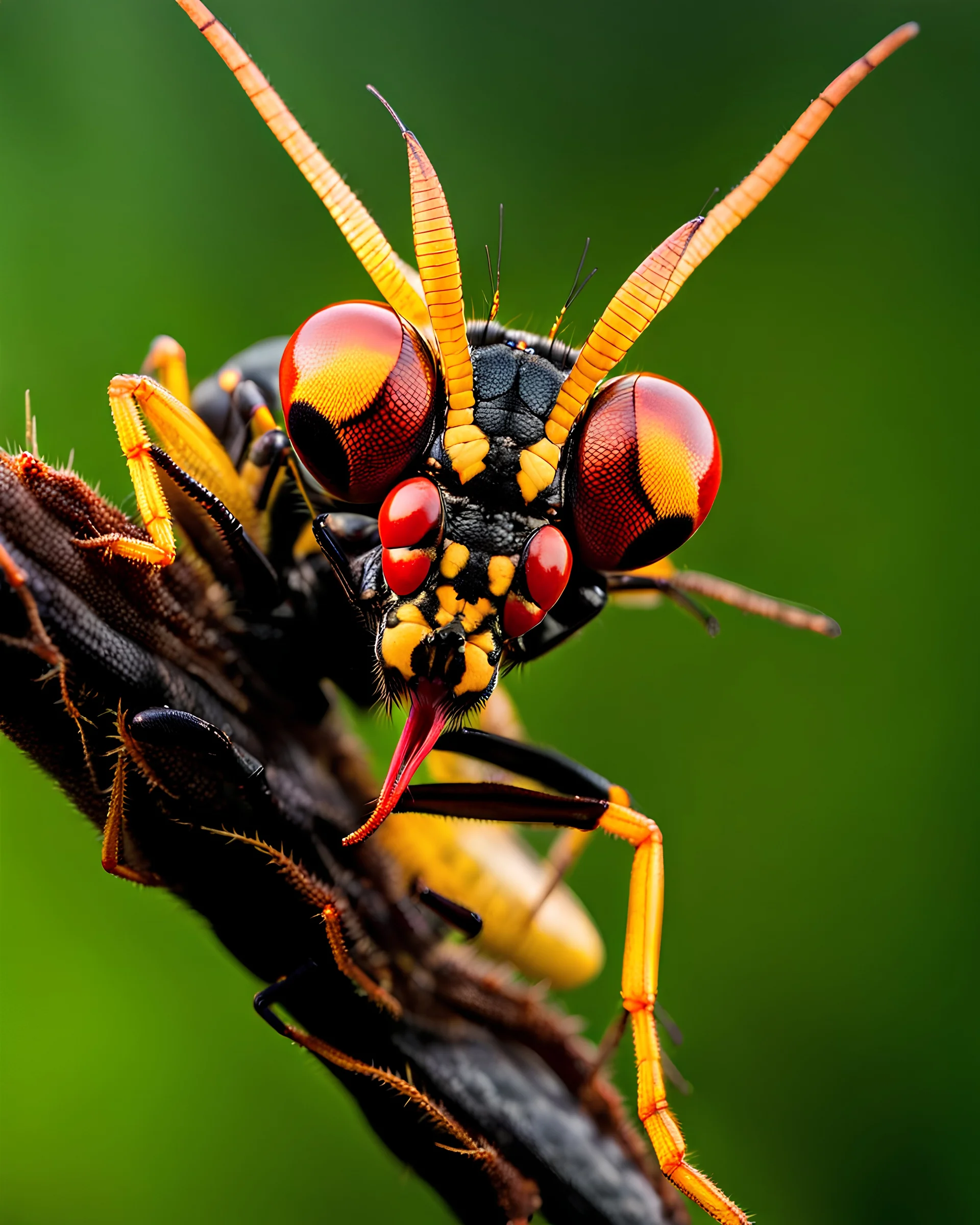 a national geographic style photograph of spider wasp lizard xenomorph hybrid