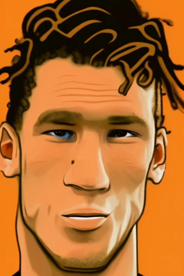 Nathan Ackie Dutch football player ,cartoon 2d