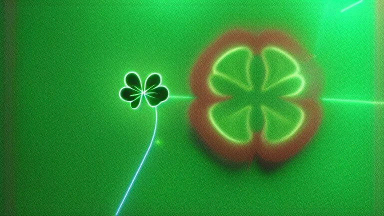 rave poster with Four-leaf clover and laser