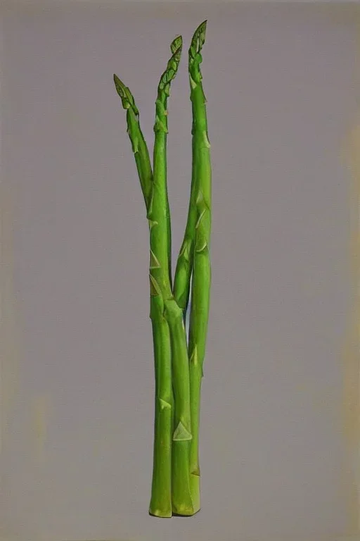 Full body portrait, painting, medium shot lady volumetric asparagus