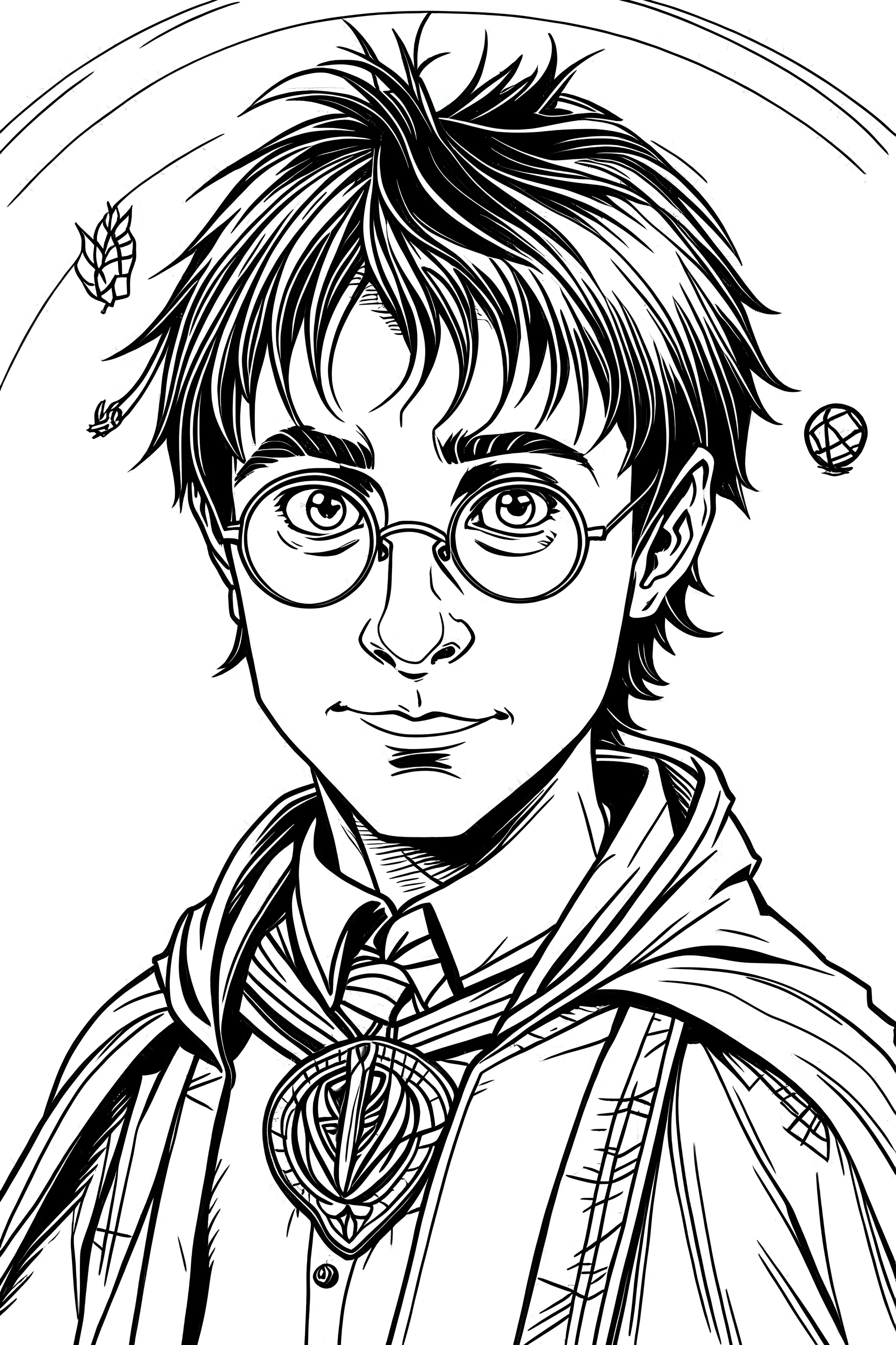 harry potter,simple,colouring page