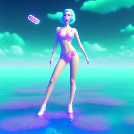 Vaporwave pool girl