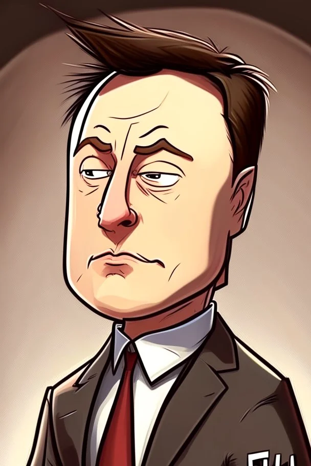 Elon Musk CEO, Tesla Motors .cartoon 2d