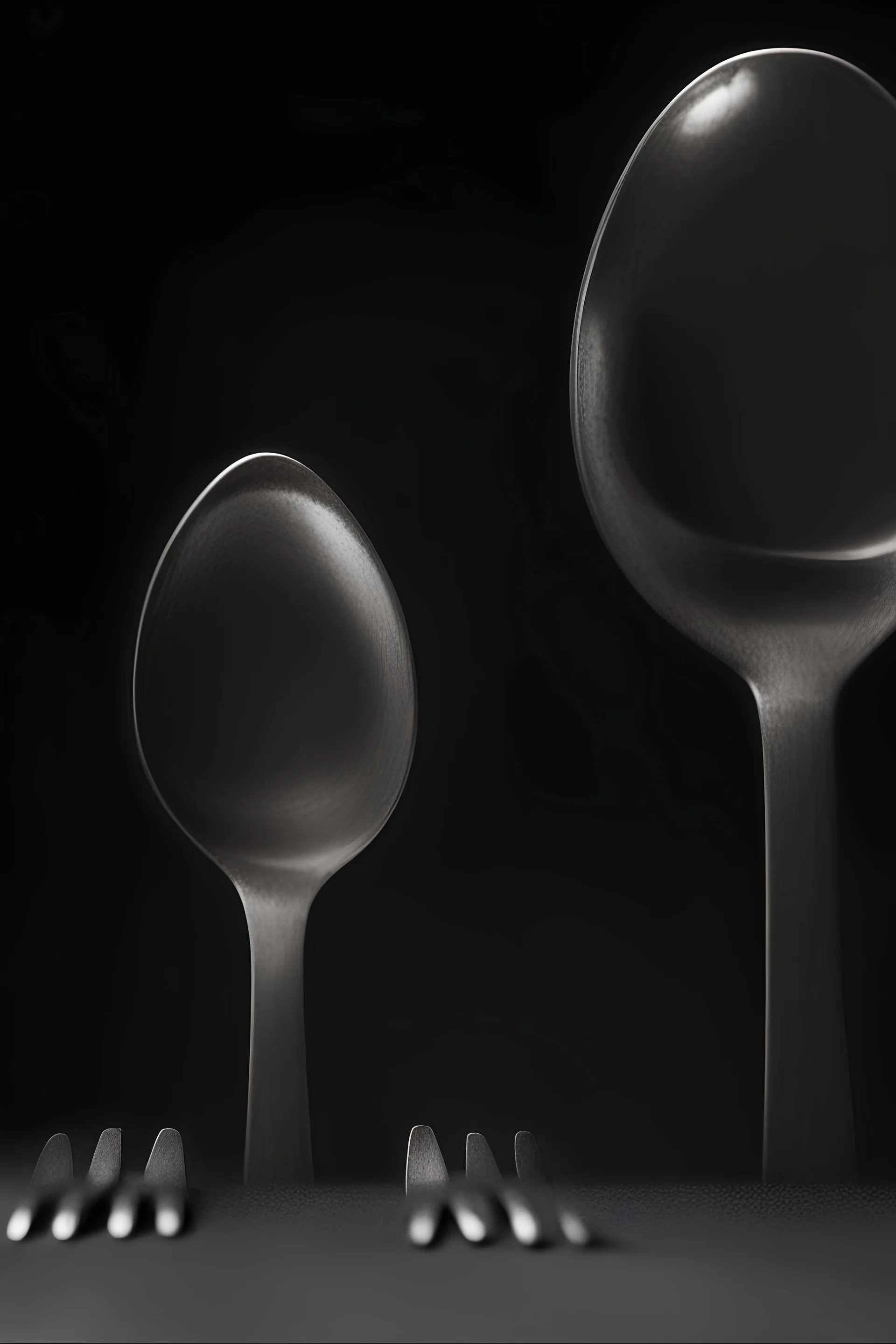 Spoons and forks similar to humans