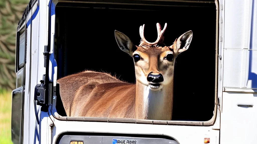 deer smirking at the budget moving van during cross country moving fiasco